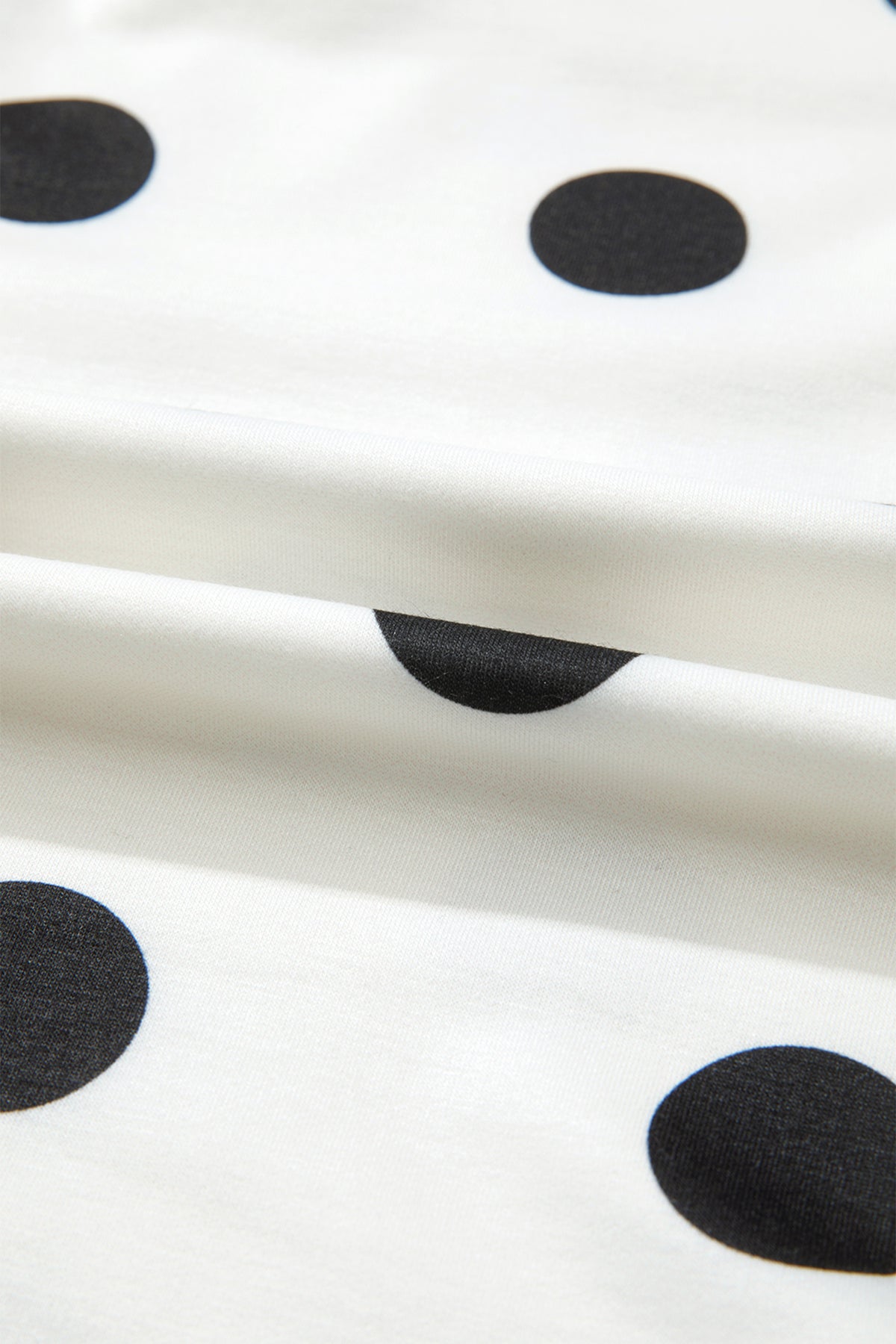 White Plus Size Polka Dot Printed Tank Split Skort 2pcs Outfit