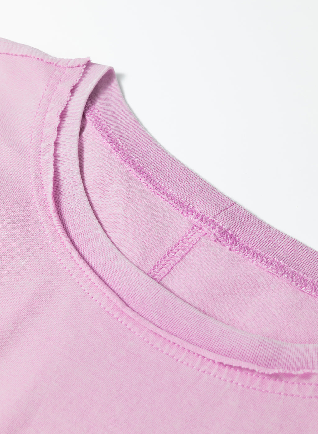 Lavender Mineral Wash Drop Shoulder Raw Edge Loose Tee