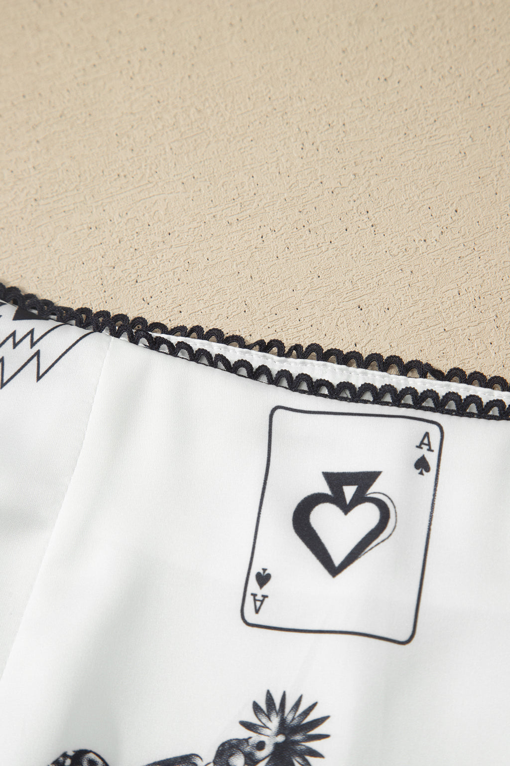 White and Black Western Print Satin Long Skirt