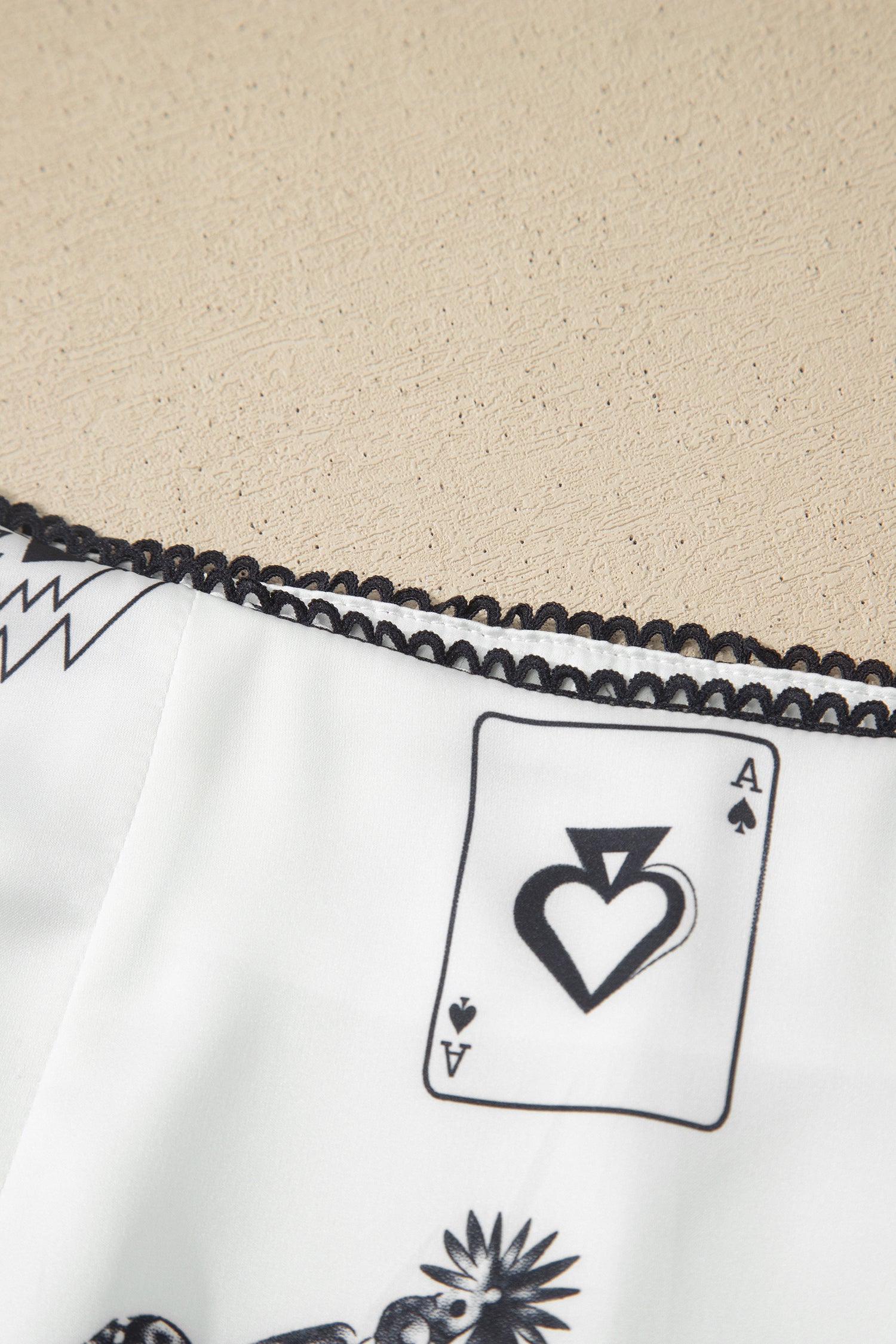 White and Black Western Print Satin Long Skirt