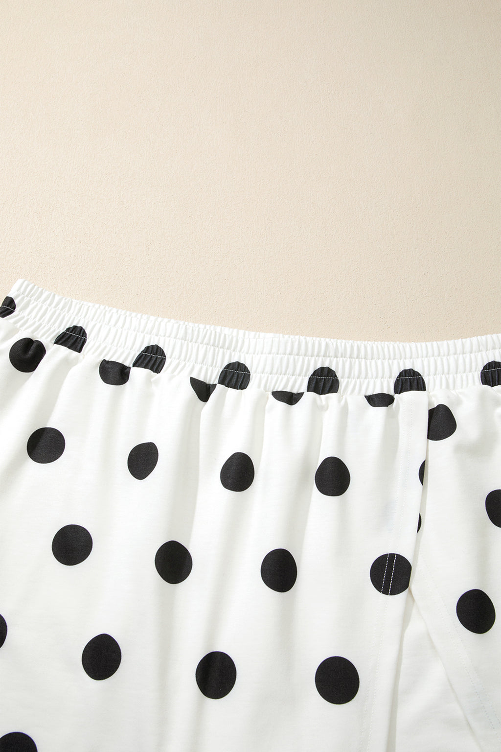 White Plus Size Polka Dot Printed Tank Split Skort 2pcs Outfit