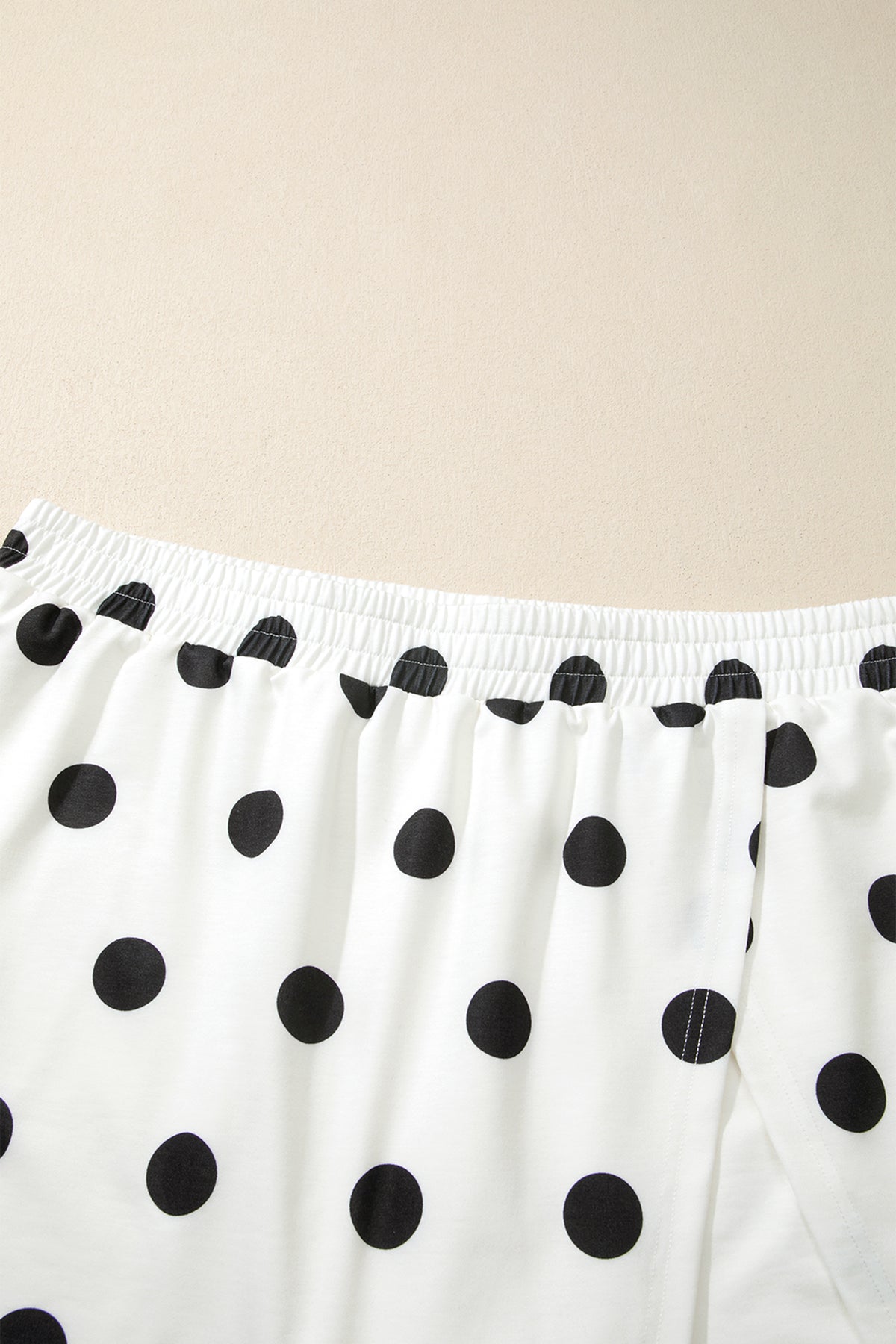 White Plus Size Polka Dot Printed Tank Split Skort 2pcs Outfit