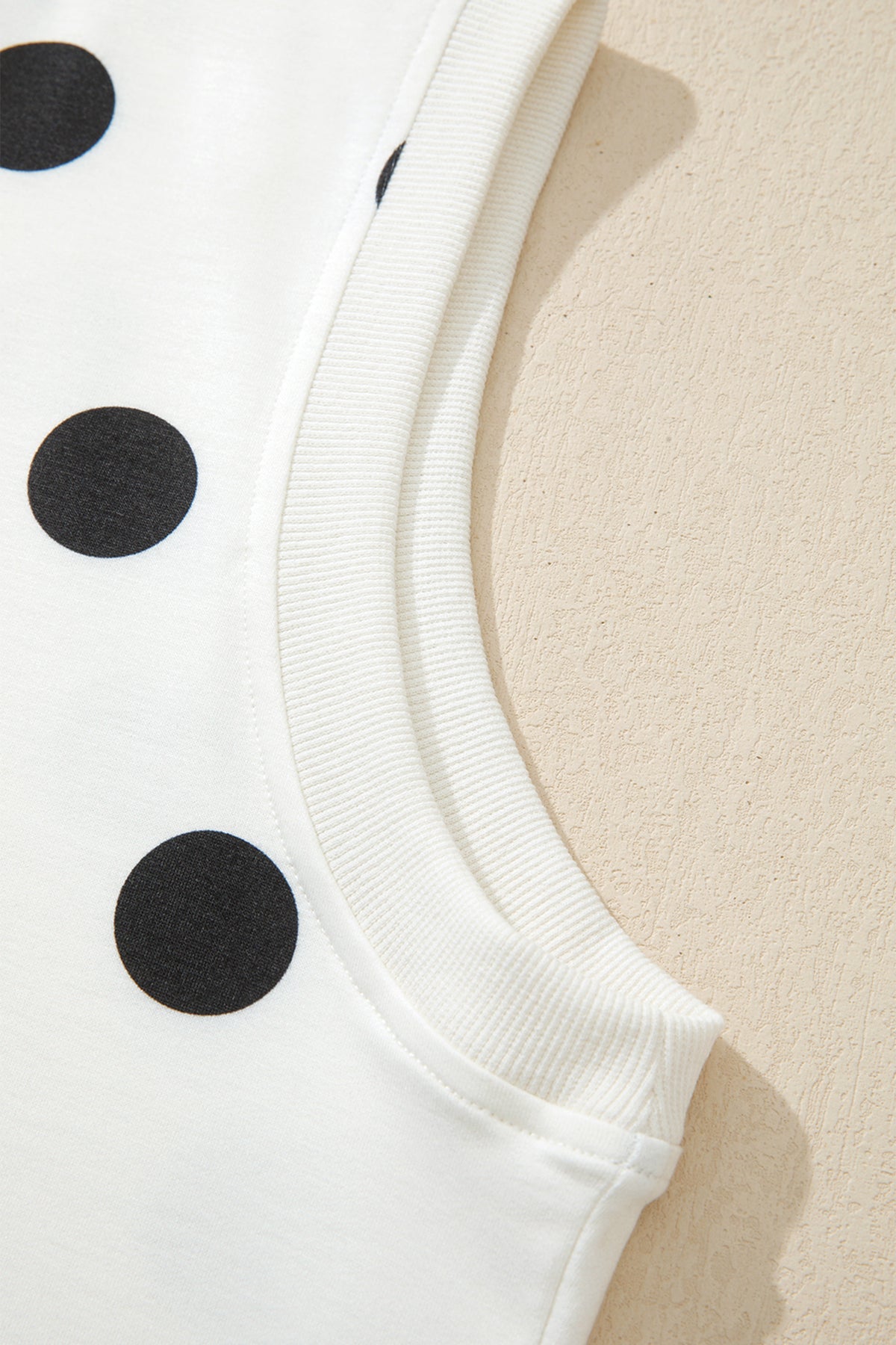 White Plus Size Polka Dot Printed Tank Split Skort 2pcs Outfit