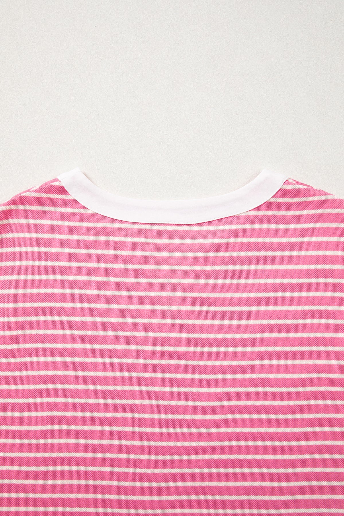 Pink Stripe Color Block Trim Notched Neck Sleeveless Shift Mini Dress