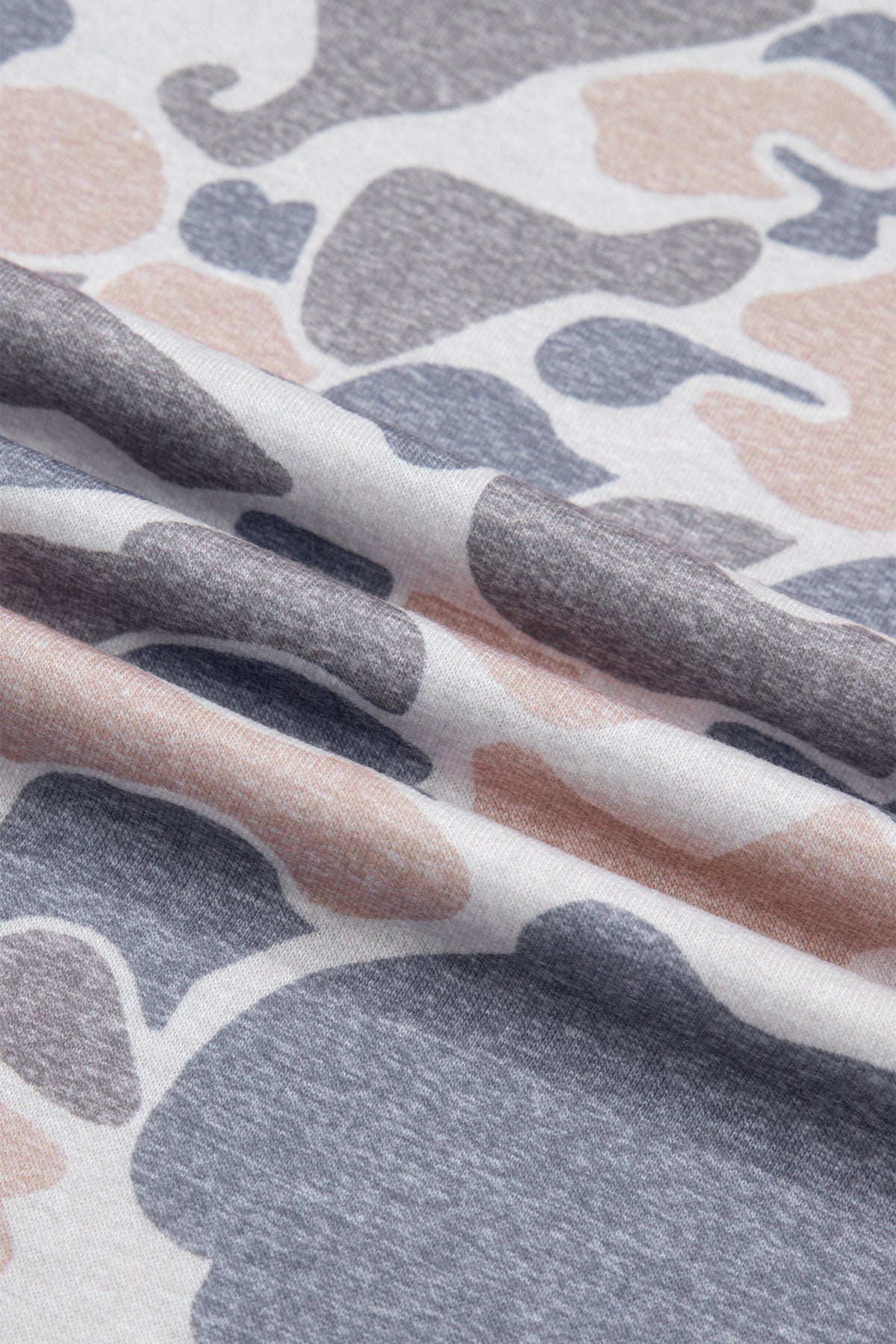 Multicolor Camouflage Print Denim Color Block Sleeve Casual Tee